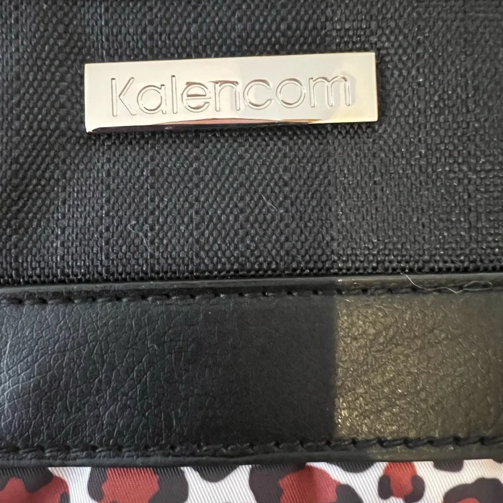 Kalencom Nola Tote Black and Leopard Print Diaper Bag